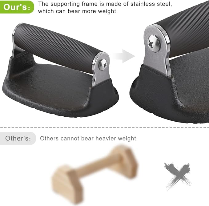 BeneLabel Push Up Bars, Pushup Stands, Anti-Slip Soft Plastic Push Up Handles, Bottom Anti-Slip