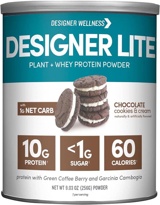Designer Wellness, Designer Lite, Low Calorie Natural Protein, Prebiotic Fiber, Key Vitamins &