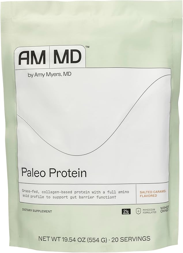 Amy Myers MD Paleo Protein Powder - with Collagen Peptides for Gut Health - Supports Hair, Skin &