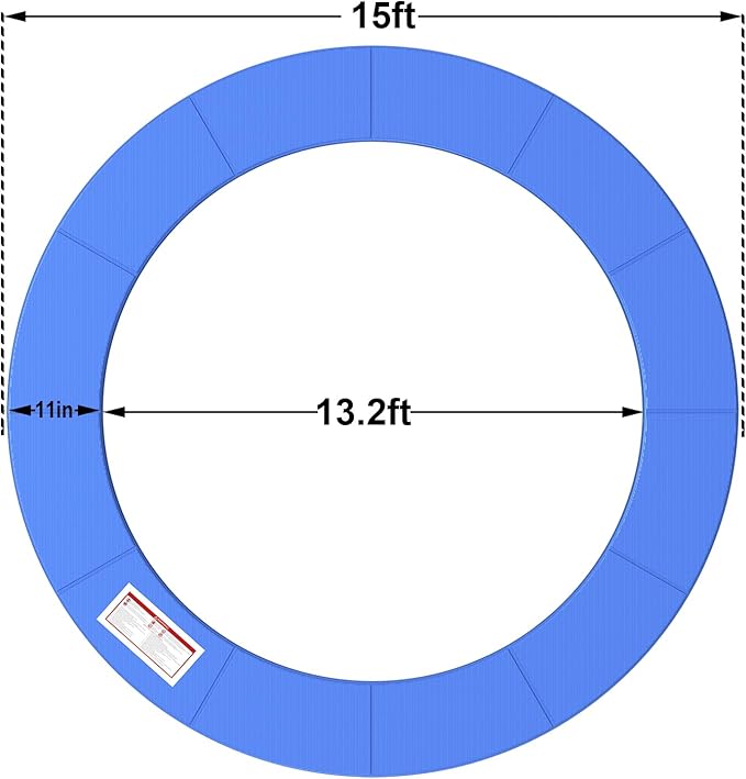 LANGXUN Universal Trampoline Repalcement Safety Pad, 8ft 10ft 12ft 14ft 15ft 16ft Waterproof