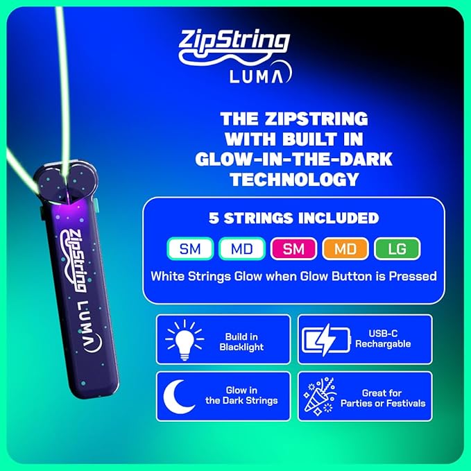 Luma - The Patented Glow-in-The-Dark Toy That Flies a Loop of String, Creates Endless Shapes and