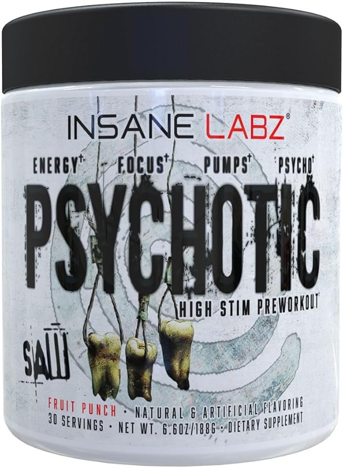 Insane Labz Psychotic SAW®, High Stim Pre Workout Powder with OxyGold­??and AMPiberry®, Extreme