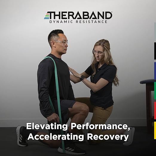 THERABAND High Resistance Bands, Set of 2 Elastic Super Bands for Improving Flexibility, Injury