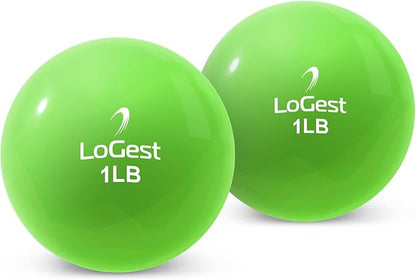 Logest Weighted Toning Exercise Balls Pair - Round Shape Medicine Ball - 1LB 2LB 3LB 4LB 5LB 6LB