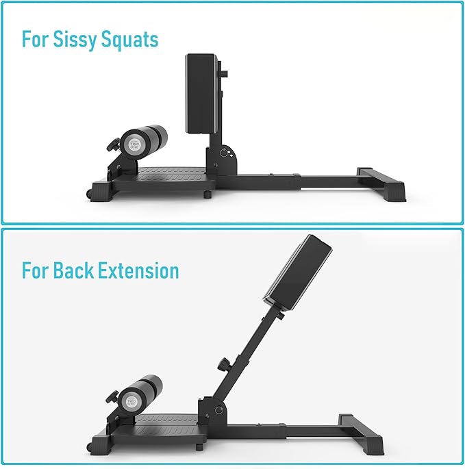 leikefitness Sissy Squat Machine, Deluxe Multi-Function Deep Sissy Squat Bench Workout Station, Leg