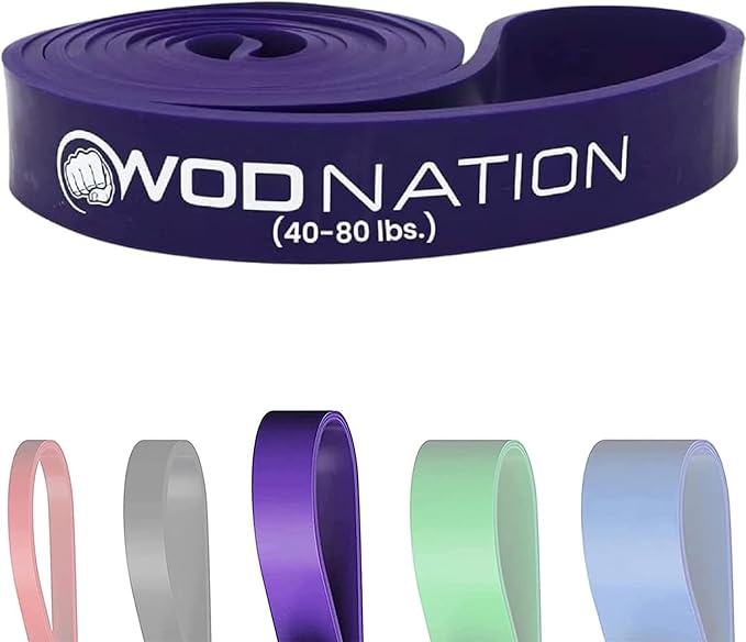 WOD Nation Pull Up Assistance Bands (10-175lbs Band) - Best for Pullup Assist, Chin Ups, Resistance