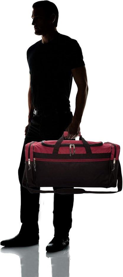 DALIX 25" Extra Large Vacation Travel Duffle Bag (Black, Grey, Navy Blue, Red, Camo)