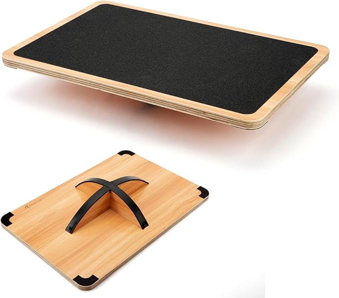StrongTek Professional Wooden Balance Board, Rocker Board, Wood Standing Desk Accessory, Balancing