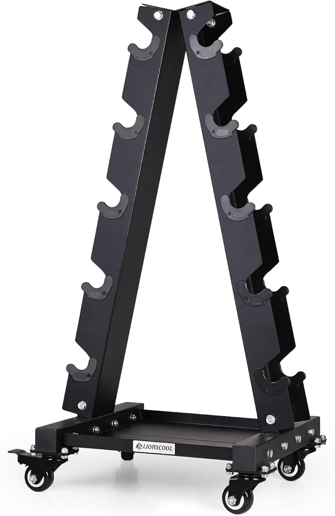 LIONSCOOL Premium Solid Steel Dumbbell Rack Stand Only, A-Frame Portable Weight Storage Organizer