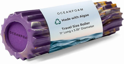 Oceanfoam Ripple Travel Foam Roller (11" x 3.35") Firm Mini Foam Roller for Physical Therapy, Deep