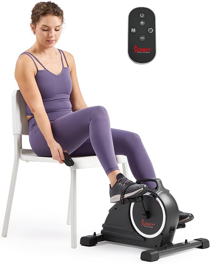 Sunny Health & Fitness Dual Function Under-Desk Bike Trainer, Mini Exercise Machine for Senior