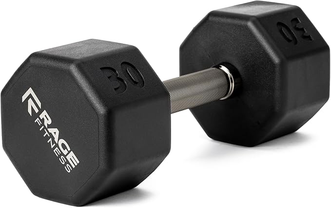 Rubber Coated Dumbbells - No Roll Design Easy-Grip Steel Knurled Handle, Weights Dumbbells Set for