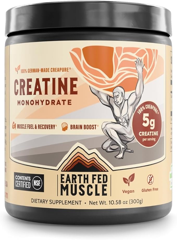 Earth Fed Muscle Transcend Creatine Monohydrate Powder – 100% German Creapure Creatine for Women |