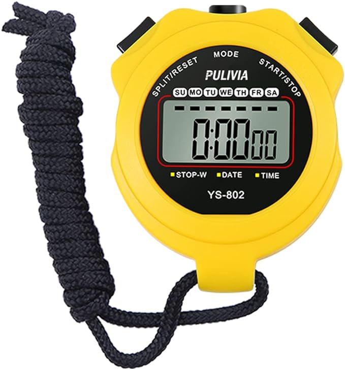 Stopwatch Timer Lap Split Digital Stopwatch with Clock Calendar Alarm, Large Display Stop Watch for