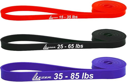 LEZER Resistance Bands - Pull Up Bands for Home Gym Fitness, Stretching, Physical Therapy &