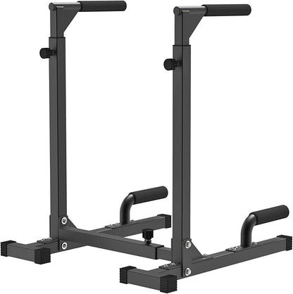 SELEWARE Heavy Duty Dip Bar, Adjustable Width & Height Dip Station Home Gym Fitness Equipment