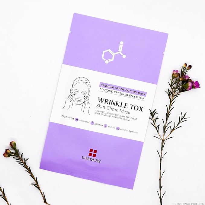Leaders Insolution Wrinkle Tox Skin Clinic Mask | Adenosine-Infused Anti-Aging Facial Sheet for