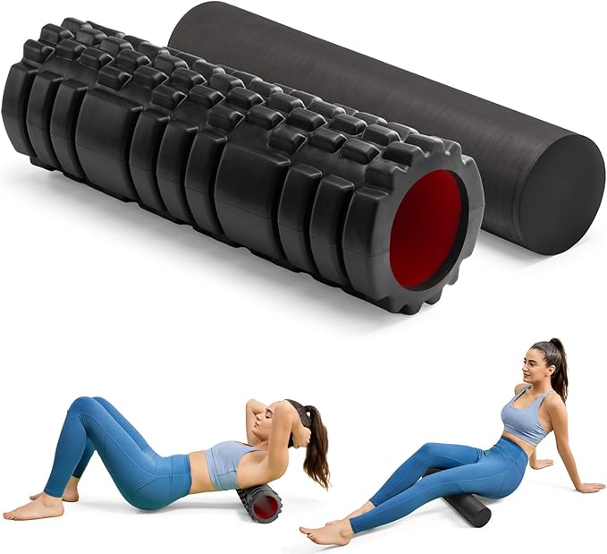Foam Roller High Density Foam Roller Set for Deep Tissue Muscle Massage, 18" Trigger Point Fitness