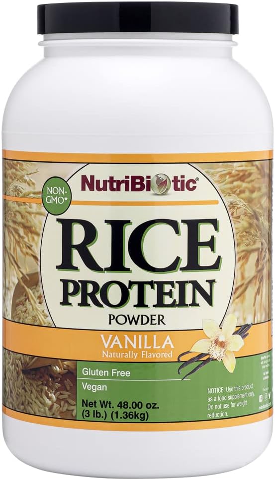 NutriBiotic ??Vanilla Rice Protein, 3 Lb (1.36kg) | Low Carb, Keto-Friendly, Vegan, Raw Protein