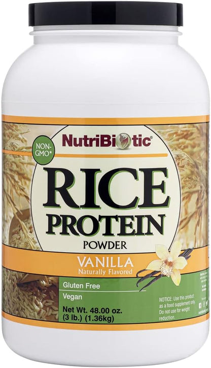 NutriBiotic ??Vanilla Rice Protein, 3 Lb (1.36kg) | Low Carb, Keto-Friendly, Vegan, Raw Protein