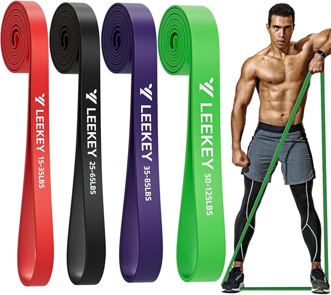 LEEKEY Resistance Bands Set for Pull-Up Assistance & Full-Body Training, Multi-Level Exercise Bands