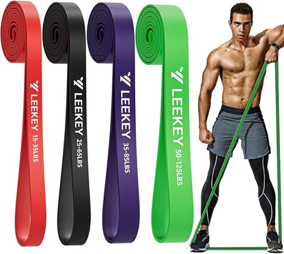 LEEKEY Resistance Bands Set for Pull-Up Assistance & Full-Body Training, Multi-Level Exercise Bands