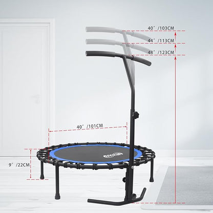 Newan 40"-48" Silent Mini Trampoline Fitness Trampoline Bungee Rebounder Jumping Cardio Trainer