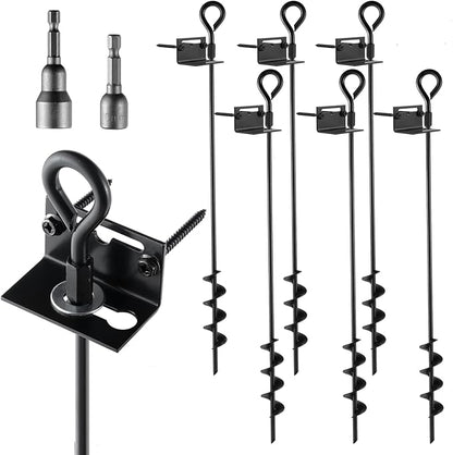 MIXXIDEA 24 in Mobile Home Anchors, Metal Ground Anchor Screw in, Heavy-Duty Earth Anchors with