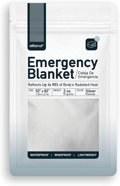 Altland 50 Pack of Emergency Blankets - Bulk Heat Reflective Blankets for Winter Survival Kits