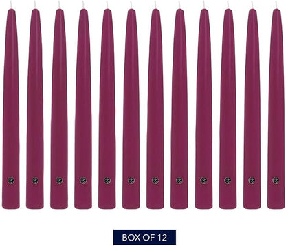 Colonial Candle Unscented Taper Candle, Handipt Collection, Mulberry, 10 in, Pack of 12 - Up to 8