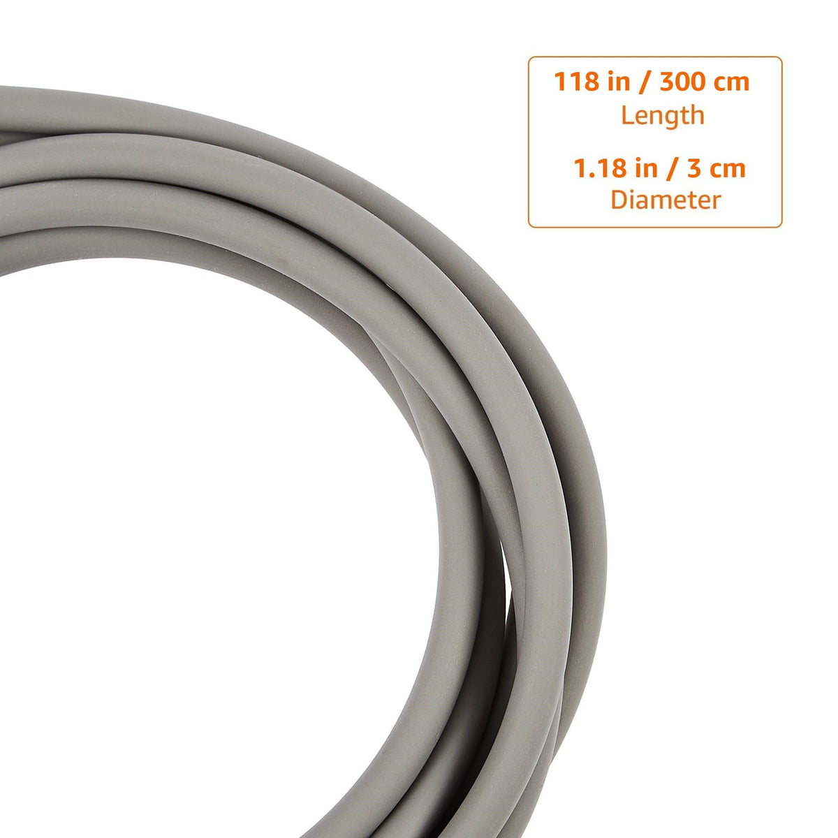 Amazon Basics Jump Rope for Exercise, Cardio and Home Workout, Length Adjustable, 118 Inches, Grey