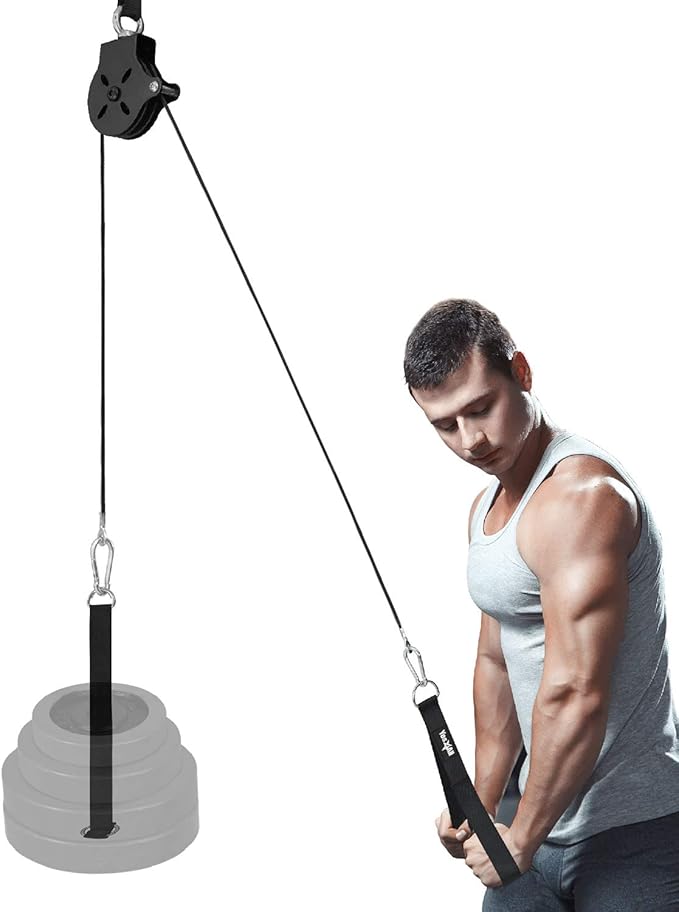 Yes4All Tricep Press Down Cable Machine Attachment Set, LAT Pulldown Attachment, Cable Machine