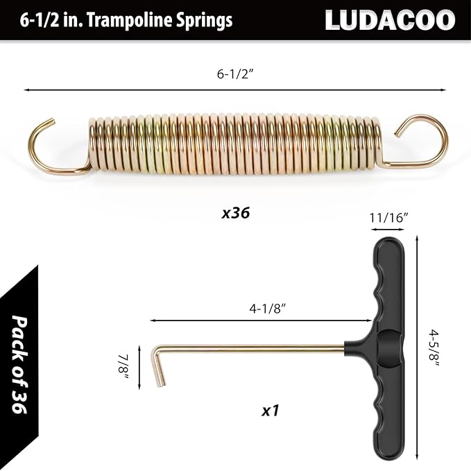 3.5"-8.5" Trampoline Springs, Heavy Duty Stainless Steel Trampoline Accessories with Swivel &