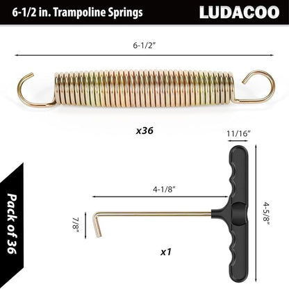 3.5"-8.5" Trampoline Springs, Heavy Duty Stainless Steel Trampoline Accessories with Swivel &