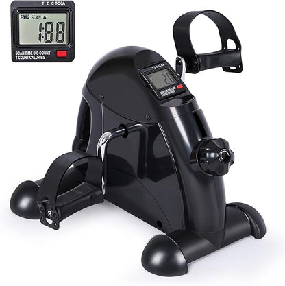 FEIERDUN Mini Exercise Bike, Under Desk Bike Pedal Exerciser for Arm/Leg Exercise, Adjustable