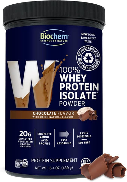 Biochem, Whey Protein Powder, 20g of Protein to Support Muscles and Intense Workouts, Chocolate