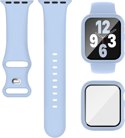 Compatible for Apple Watch Series 11 10 Band 46mm and Case with Screen Protector, Soft Silicone