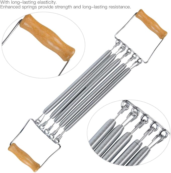 Wooden Handle Removable Spring Chest Expander Developer - Household Exercise Muscle Fitness
