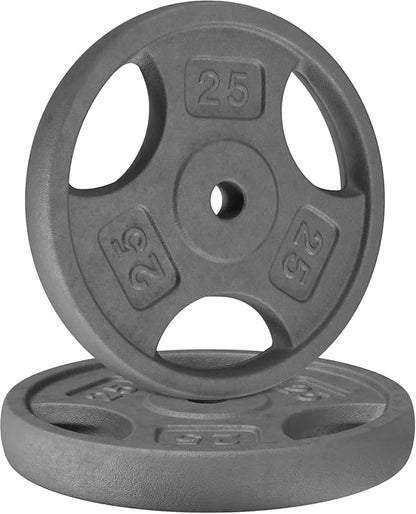 Yes4All Standard 1-Inch Grip Weight Plates, Cast Iron with Multiple Sizes from 2.5 lb to 35 lb for