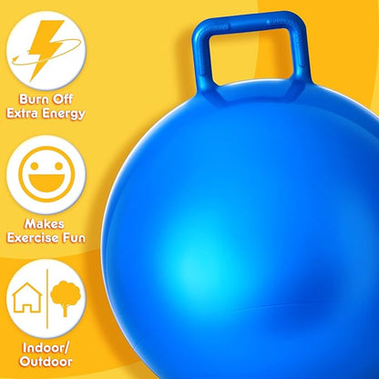 Lewtemi 6 Pcs Hopper Ball Carnival Outdoor Games 22 Inch Jumping Hopping Inflatable Bouncing Ball