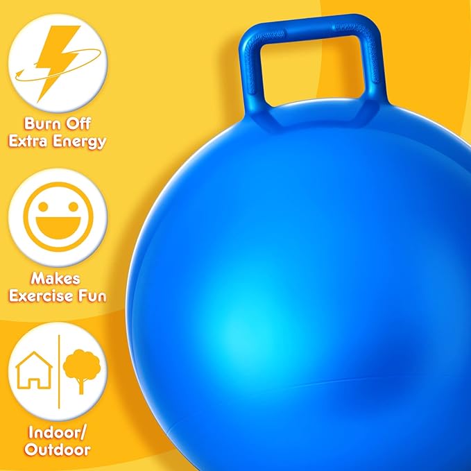 Lewtemi 6 Pcs Hopper Ball Carnival Outdoor Games 32 Inch Jumping Hopping Inflatable Bouncing Ball