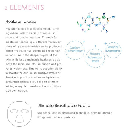 My Beauty Diary-Hyaluronic Acid Ultra Moisturizing Facial Mask, Instant Hydrating Water Type