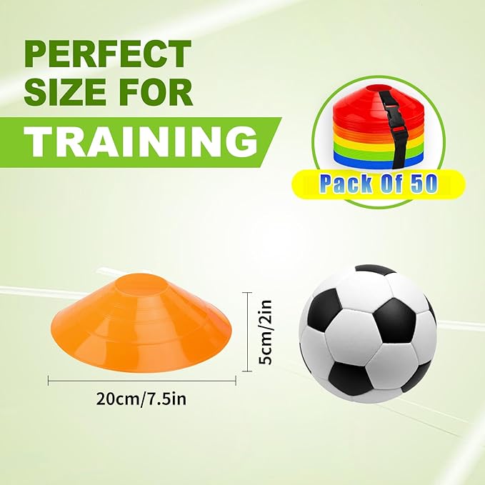 Ashsajkd(Set of 25/50/100 - Agility Soccer Cones with Carry Bag and for ï¼?Football Cones for