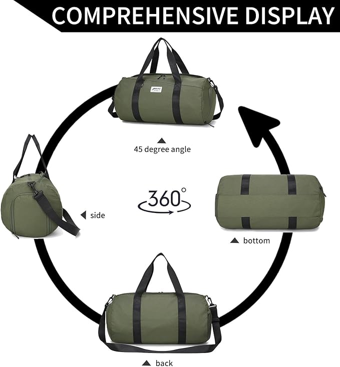 BE SMART Waterproof Mens Gym Bag with Shoe Compartment, Duffle Bag with Wet Pocket for Men