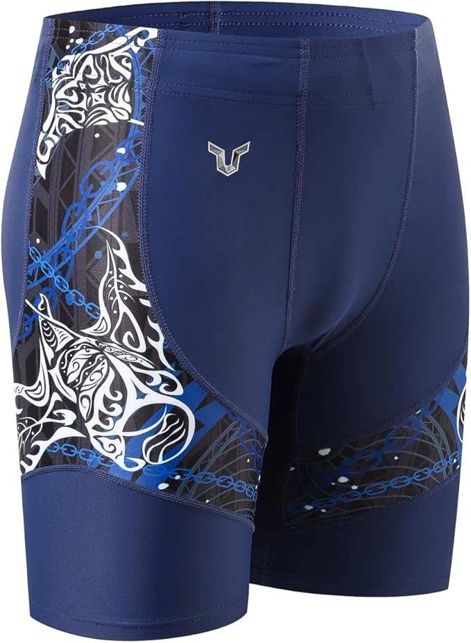 HUGE SPORTS Men's Rash Guard Swim Shorts Compression Swimming Jammer Cool Dry Active Swimsuit
