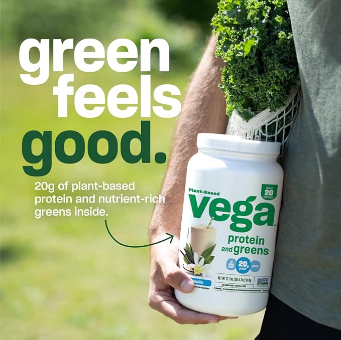 Vega Protein and Greens Protein Powder Chocolate (19 Servings) - 20g Plant Based Protein Plus