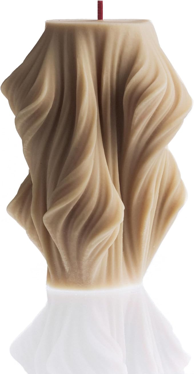 LAWA Cascading Wave Candle - Large Beautiful Handmade Pillar Scented Soy Wax Elegant Bubble