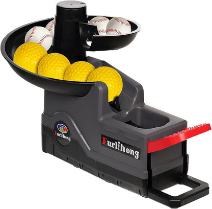 Furlihong 691BH Baseball Softball Toss Machine, Foot-Operated, No Power Needed, 4 Adjustable Gears