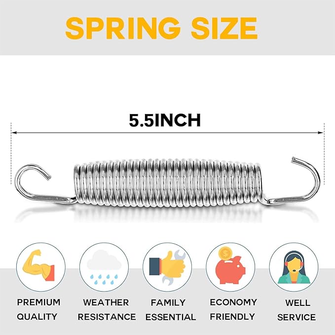 ZhenT Trampoline Springs Heavy Duty Galvanized 60Si2Mn Trampoline Replacement Parts Accessories
