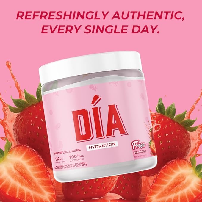 Primeval Labs Dia Hydration Electrolyte Powder | Vitamin C + Zinc, Taurine & Electrolytes | Low